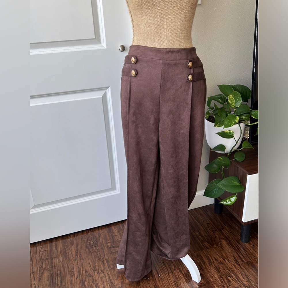 Brown Plus size Velvet Pants